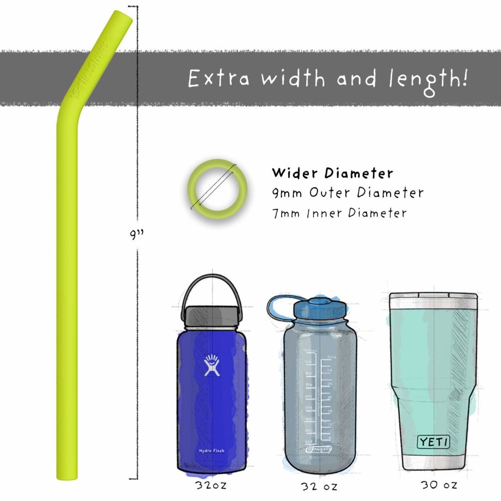 Build-A-Straw Reusable Silicone Straws: Extra Wide Size