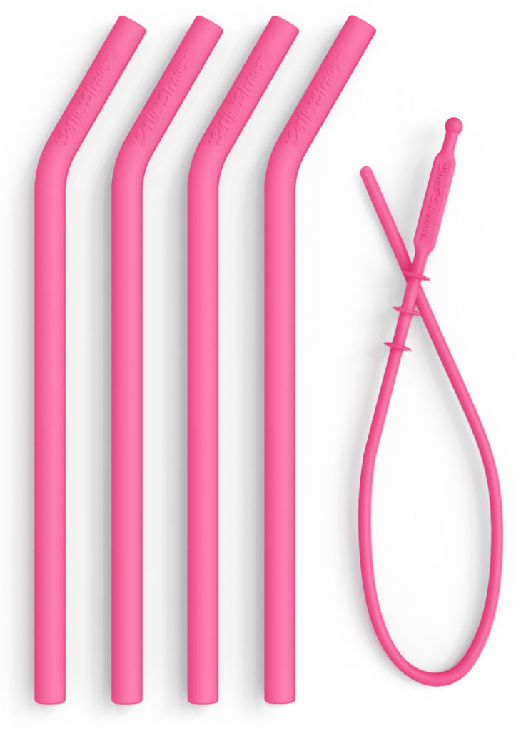 Softy Straws 5 Pack Pink - Softy Straws - Reusable Silicone